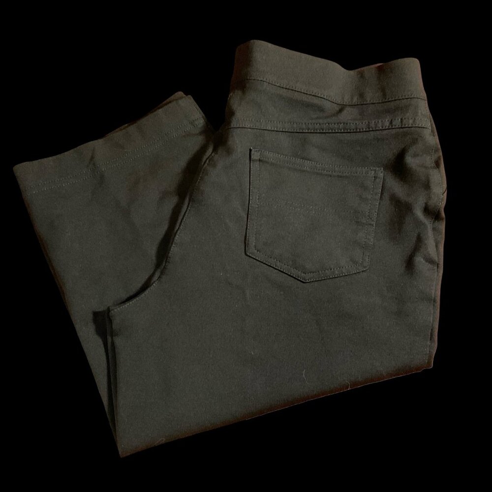 Black Flat Front Pull On Capri Pant